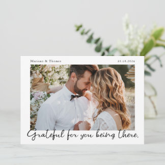 Script Modern Wedding Photo Thank You Card Bedankkaart