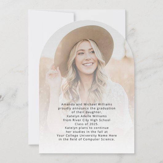 Script moderne 2 Faire-part de graduation photo (Dos)