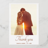 Script moderne 2 mariage photo carte de remercieme (Recto)