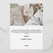 Script moderne 2 mariage photo carte de remercieme (Verso)