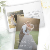 Script moderne 2 photos mariage carte de remerciem