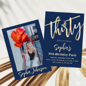 Script moderne 30e anniversaire Invitations fête