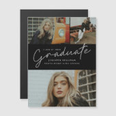 Script moderne 3 Faire-part de graduation photo (Devant / Derrière)