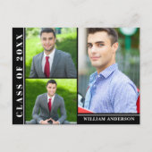 Script moderne 3 PHOTO Graduation Party Invitation (Devant)