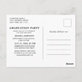 Script moderne 3 PHOTO Graduation Party Invitation (Dos)