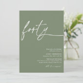 Script moderne 40Anniversaire Fête Invitation (Debout devant)