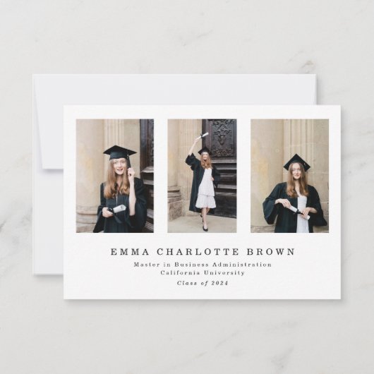 Script moderne 4 Carte de remerciements de graduat (Dos)