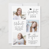 Script moderne 4 Faire-part de graduation photo (Dos)