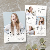 Script moderne 4 Faire-part de graduation photo