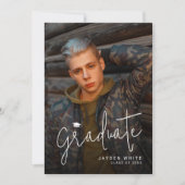 Script moderne 4 Faire-part de graduation photo (Devant)