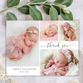 Script moderne 4 Photo Collage bébé fille Merci