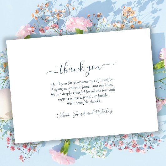 Script moderne 4 Photo Collage bébé garçon Merci