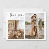 Script moderne 5 photos blanc merci mariage (Devant)