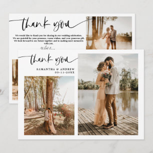 Script moderne 5 photos blanc merci mariage