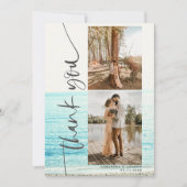 Script moderne 5 photos plage mariage merci (Devant)