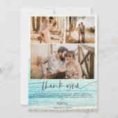 Script moderne 5 photos plage mariage merci (Dos)