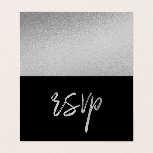 Script moderne à huile d'argent avec carte photo R (Extérieur déplié)