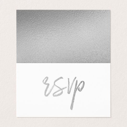 Script moderne à huile d'argent avec carte photo R (Extérieur déplié)