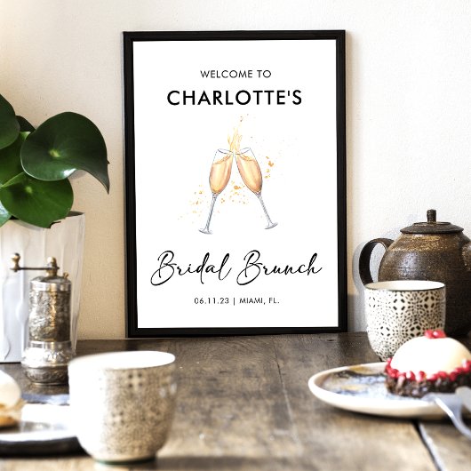 Script moderne | Affiche de bienvenue de brunch nu