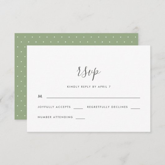Script moderne avec Dots Mariage Rsvp (Devant / Derrière)