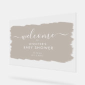 Script moderne Baby shower Welcome Paint Beige (Angle)