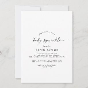 Script moderne Baby Sprinkle Invitation