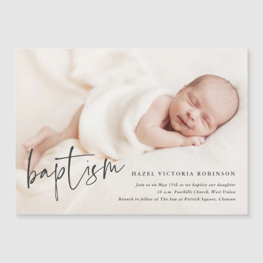 Script moderne Baptême & Christening Invitation (Devant)