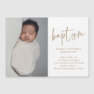 Script moderne Baptême & Christening Invitation