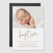 Script moderne Baptême & Christening Invitation (Devant / Derrière)