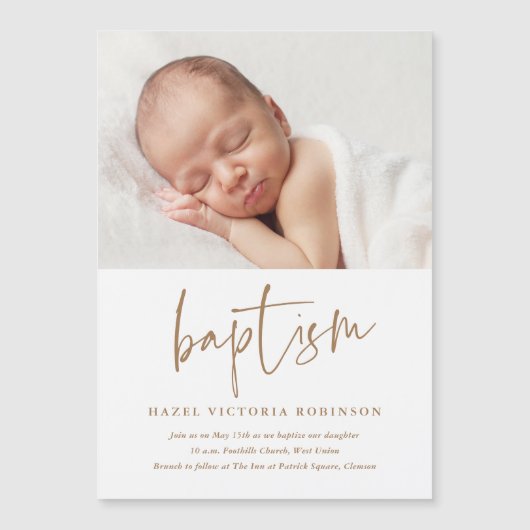 Script moderne Baptême & Christening Invitation (Devant)