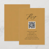 Script moderne Beige élégant QR Wedding RSVP (Devant / Derrière)