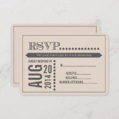 Script moderne Beige & Grey Wedding RSVP (Devant / Derrière)