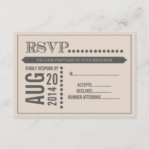 Script moderne Beige & Grey Wedding RSVP
