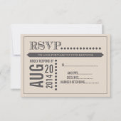 Script moderne Beige & Grey Wedding RSVP (Devant)