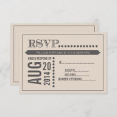 Script moderne Beige & Grey Wedding RSVP (Devant / Derrière)