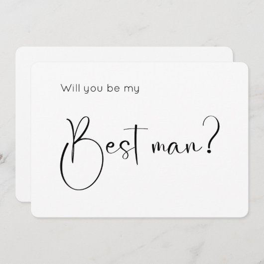 Script moderne Best Man Proposition Invitation (Devant / Derrière)