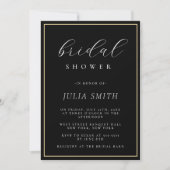 Script moderne Black Bridal Shower Invitation (Devant)