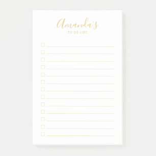 Script moderne blanc et or à faire Liste Post-it N