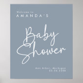 Script moderne Bleu Oh Baby Simple Accueil Poster (Devant)