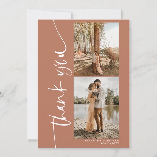 Script moderne boho 5 photos mariage merci (Devant)