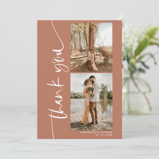 Script moderne boho 5 photos mariage merci (Debout devant)