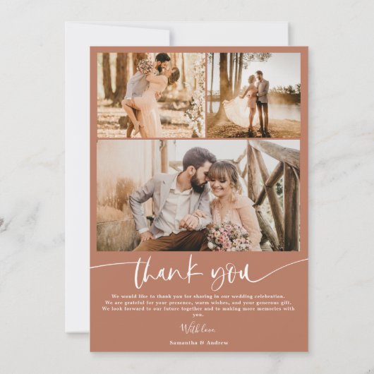 Script moderne boho 5 photos mariage merci (Dos)