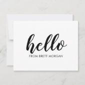 Script moderne Bold Bonjour Nom Typographie Carte  (Devant)