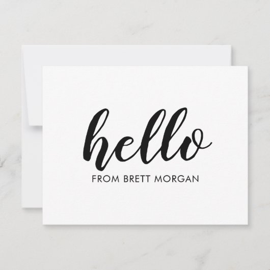 Script moderne Bold Bonjour Nom Typographie Carte  (Devant)