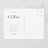 Script moderne bruiloft rsvp briefkaarten (Achterkant)