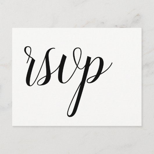 Script moderne bruiloft rsvp briefkaarten (Voorkant)