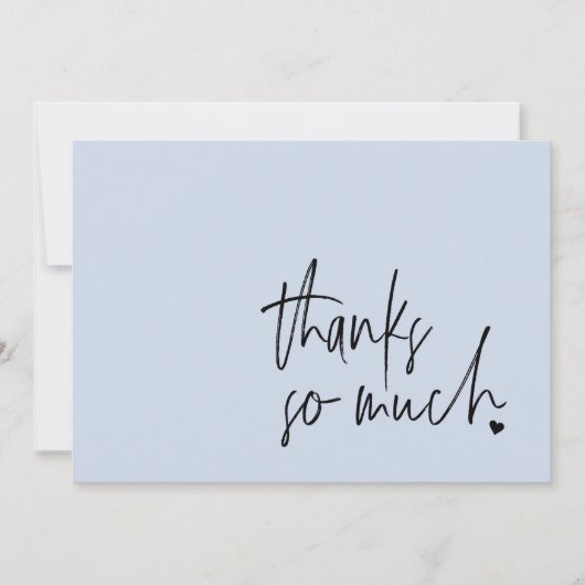 Script moderne Carte de remerciements bleu clair (Devant)
