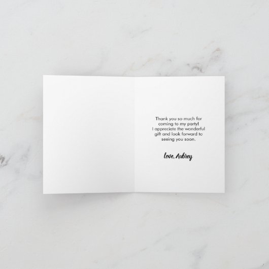 Script moderne Carte de remerciements d'anniversai (Intérieur)