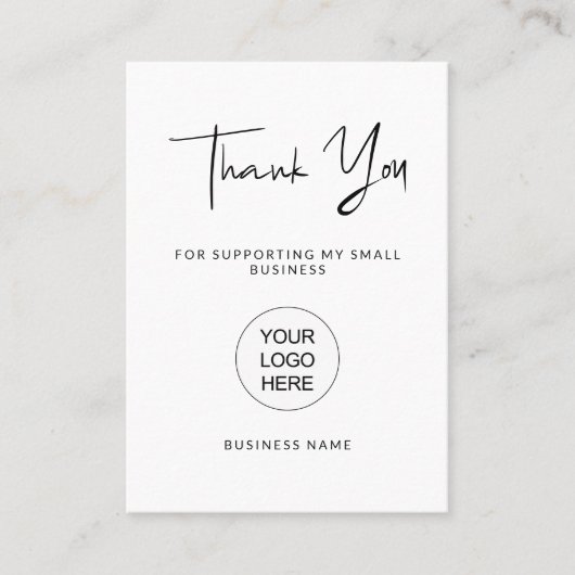 Script moderne Carte de remerciements pour petites (Devant)