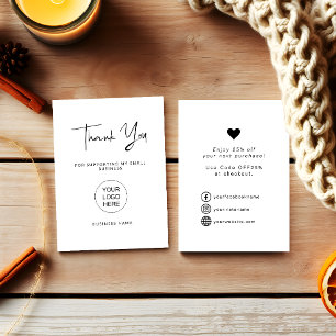 Script moderne Carte de remerciements pour petites